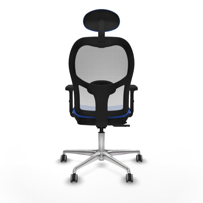 PIQUERAS Y CRESPO Silla de oficina Jorquera con mecanismo Sincro/Traslack, Azul y Blanco