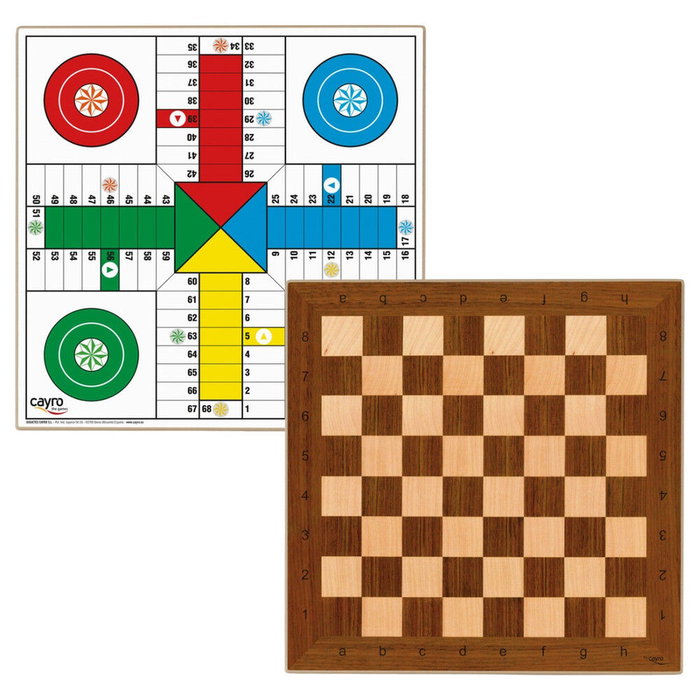 Cayro Tablero de Madera para Parchís y Ajedrez 33x33 cm