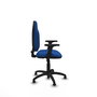 Silla de oficina Algarra con mecanismo Contacto permanente básico tapizada con Similpiel color Azul. Equipada con Base poliamida negra, Brazos 2Dy Topes