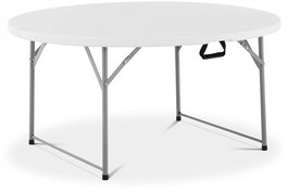 Marbueno Mesa Plegable Resina Blanco D.122x74 cm Catering, Playa y Camping 10530