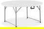 Marbueno Mesa Plegable Resina Blanco D.122x74 cm Catering, Playa y Camping 10530