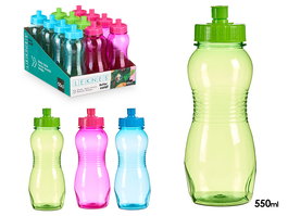 Leknes Cantimplora 550 ml Surtidos Colores 7.5x21x6.5 cm Plástico PET/PP (Set de 24)