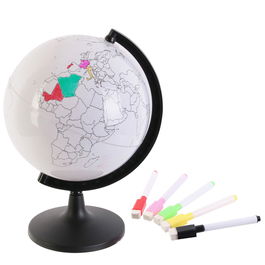 Jeux 2 momes Globo Terraqueo Personalizable con Rotuladores Incluidos Medidas 16x14x22 cm