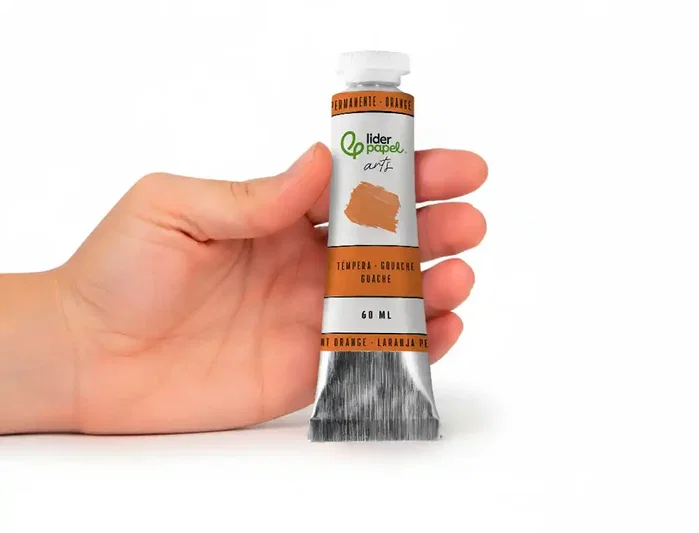Liderpapel Témpera gouache tubo de aluminio de 60 ml color naranja permanente Liderpapel Témpera gouache tubo de aluminio de 60 ml color naranja permanente
