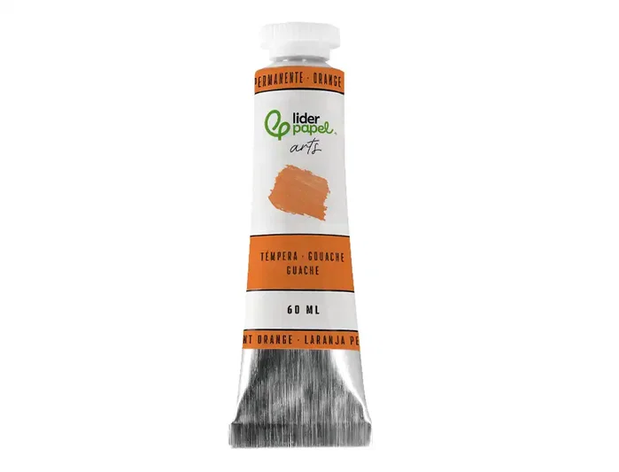Liderpapel Témpera gouache tubo de aluminio de 60 ml color naranja permanente Liderpapel Témpera gouache tubo de aluminio de 60 ml color naranja permanente
