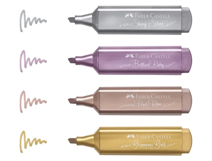 Faber Castell Textliner 46 Surtido Metálico - 4 Unidades