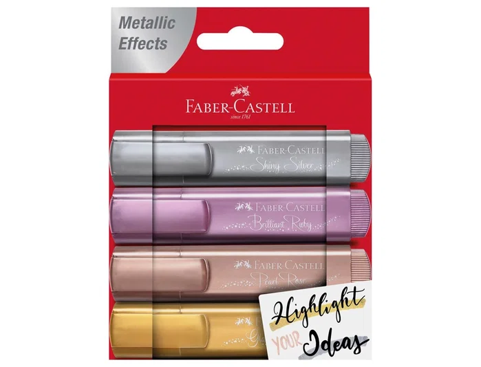 Faber Castell Textliner 46 Surtido Metálico - 4 Unidades