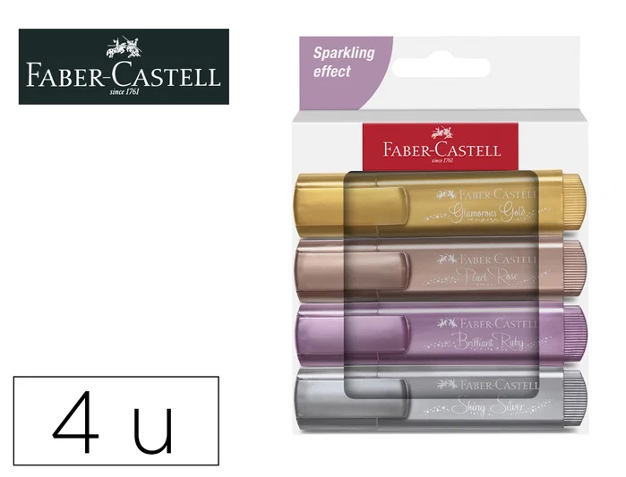 Faber Castell Textliner 46 Surtido Metálico - 4 Unidades