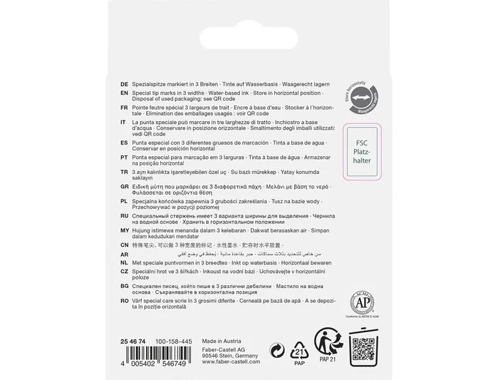 Faber Castell Textliner 46 Surtido Metálico - 4 Unidades