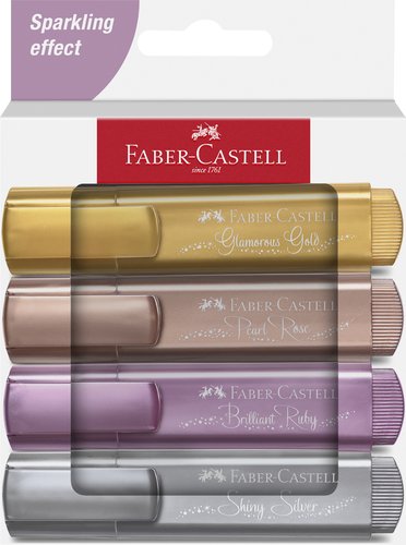 Faber Castell Textliner 46 Surtido Metálico - 4 Unidades