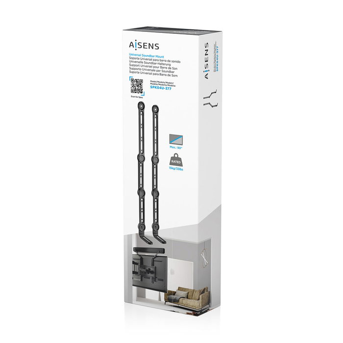 AISENS Soporte Universal SPK04U-377 para Barra de Sonido Negro AISENS Soporte Universal SPK04U-377 para Barra de Sonido Negro