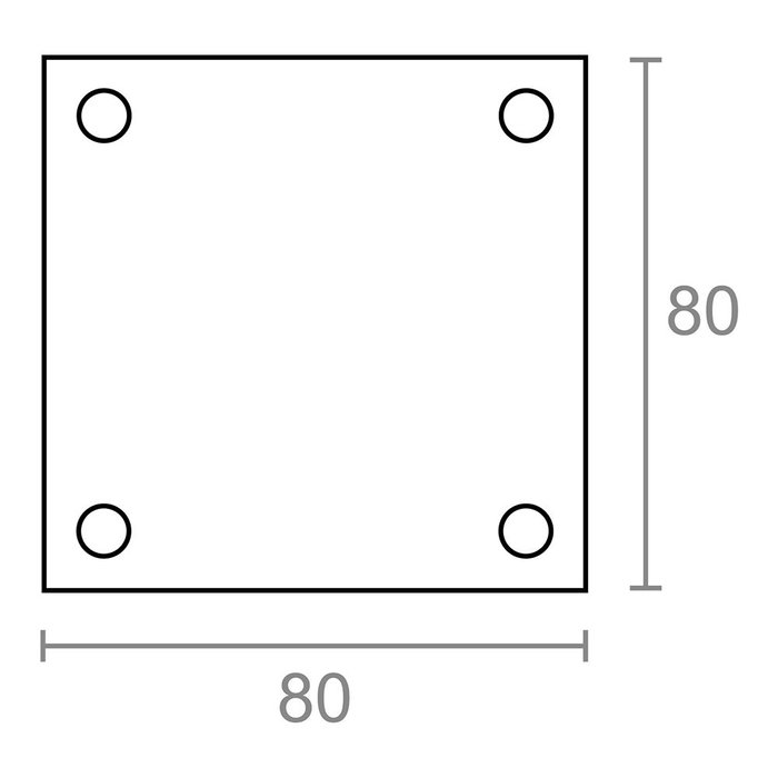 Micel Placa ciega modelo PLP12 de latón con acabado latón satinado, 80 x 80 mm