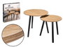 Giftdecor Set 2 Mesas Auxiliares 39cm 48cm Madera Natural Patas Negras