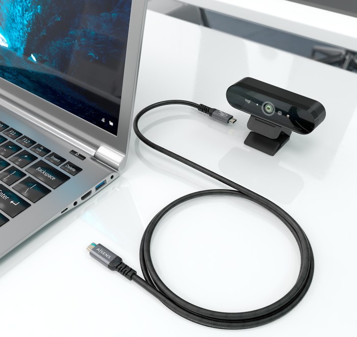 Aisens Cable USB4 Gen 3x2 USB-C a USB-C 240W 40Gbps 2m Negro