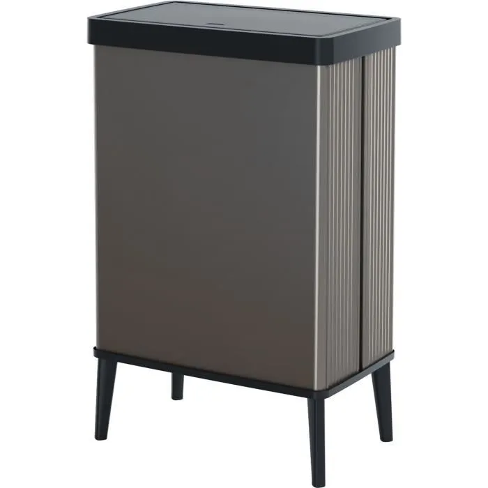 Curver Papelera de pie VERTO con apertura táctil, 54 L, Gris Perla