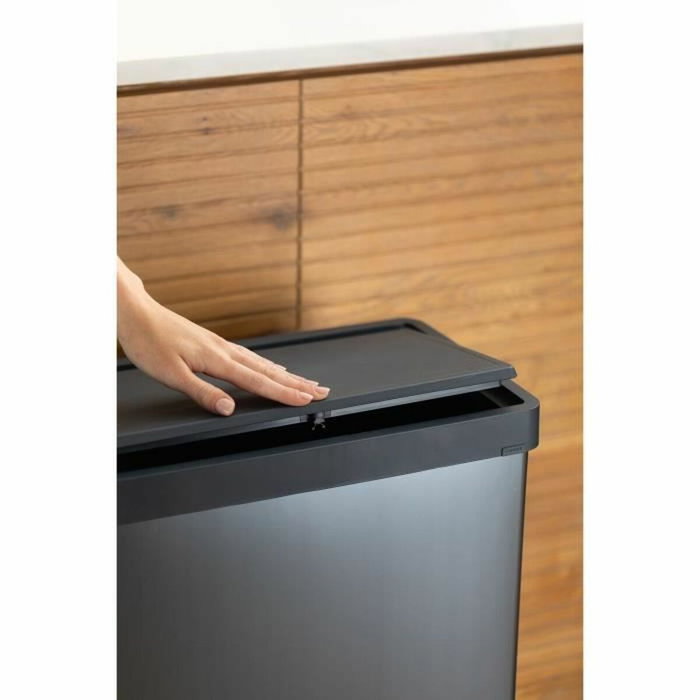 Curver Papelera de pie VERTO Gris perla 54 L