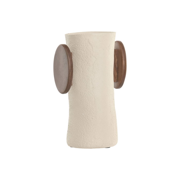 DKD Home Decor Jarrón de Papel Maché y Mango con Asas, Crudo