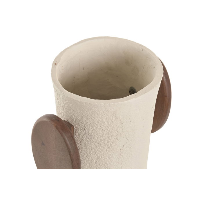 DKD Home Decor Jarrón de Papel Maché y Mango con Asas, Crudo