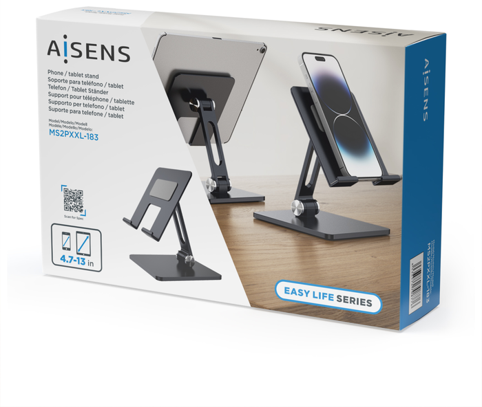 Aisens Soporte de Sobremesa XXL Ajustable con 2 Pivotes, Gris