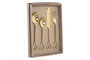 DKD Home Decor Set de Cubertería de 16 Piezas Corazon Dorado en Acero Inoxidable
