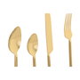 DKD Home Decor Set de Cubertería de 16 Piezas Corazon Dorado en Acero Inoxidable