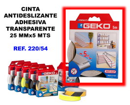 Cinta antideslizante adhesiva 25mm x 5m transparente