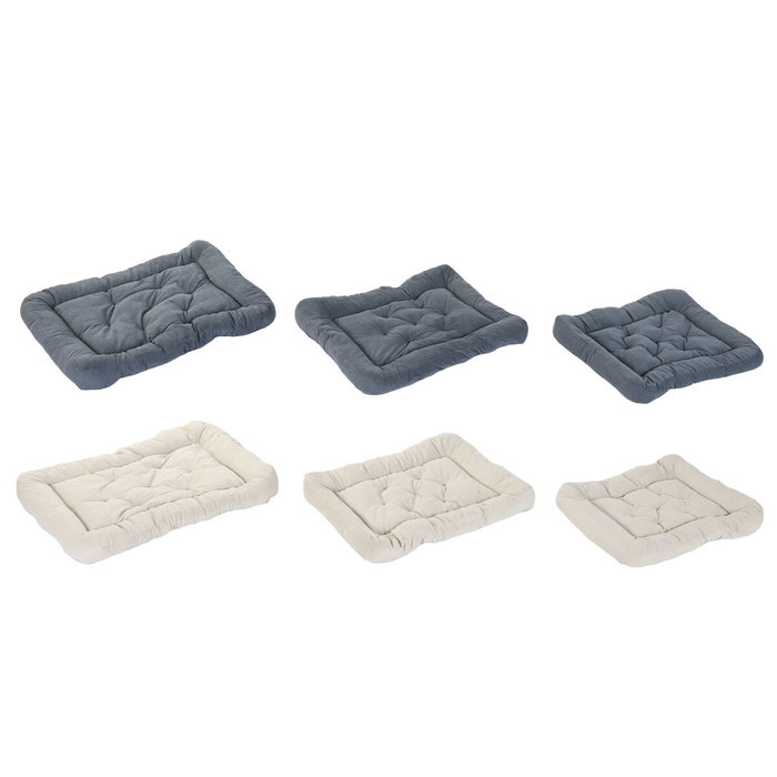 DKD Home Decor Set de 3 Camas para Mascotas en Poliéster, Surtido de 2 Modelos, Gris y Beige