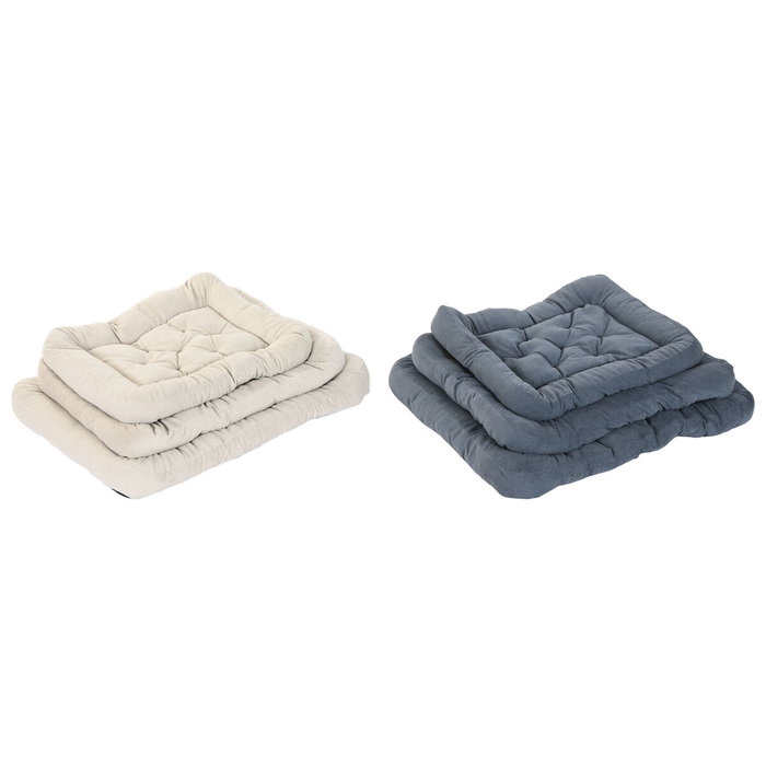 DKD Home Decor Set de 3 Camas para Mascotas en Poliéster, Surtido de 2 Modelos, Gris y Beige