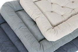 DKD Home Decor Cama Mascota Set de 3 (2 Unidades) Gris Beige 72 x 60 x 9 cm