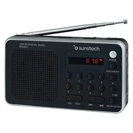 SUNSTECH RPDS32SL Radio Portátil Digital AM/FM USB/SD MP3/WMA 1.4W Negro/Plata