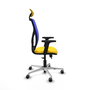PIQUERAS Y CRESPO Silla de oficina Motilla con mecanismo Sincro/Traslack, Amarillo y Azul