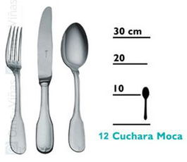 SANTANDER CUCHARITA MOCA - CUCHARA DE POSTRE, CUCHARA PEQUEÑA, APTO MICROONDAS NO, APTO LAVAVAJILLAS NO, CUBERTERIA (Set de 12)