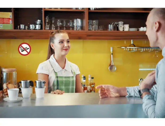 Djois Pictograma Prohibido Uso de Cigarrillos Electrónicos o Vapeadores, 100 mm de Diámetro