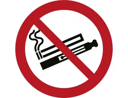 Djois Pictograma Prohibido Uso de Cigarrillos Electrónicos o Vapeadores, 100 mm de Diámetro
