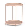 GIFTDECOR Mesa Auxiliar Redonda Doble Nude Marrón