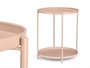 GIFTDECOR Mesa Auxiliar Redonda Doble Nude Marrón