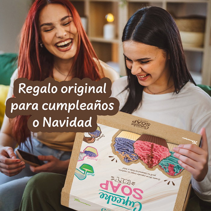 Science4You 80004923 - Kit para Hacer Jabones Artesanales Cupcakes, Experimentos Científicos para Niños +8 Años, Multicolor, en Español/Portugués