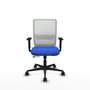 PIQUERAS Y CRESPO Silla de oficina Haches con mecanismo Sincro/Traslack, Azul y Blanco