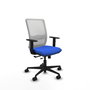 PIQUERAS Y CRESPO Silla de oficina Haches con mecanismo Sincro/Traslack, Azul y Blanco
