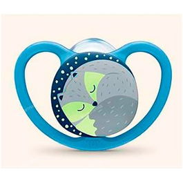 NUK Chupete Space Night T2, Silicona, para 6-18 Meses, 1 Unidad, Nocturno