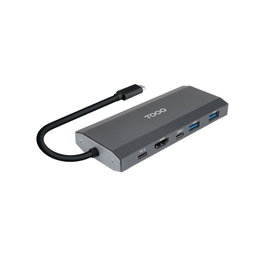 Tooq TQE-2241G Caja Externa y Hub 6 en 1 para SSD M.2 Gris