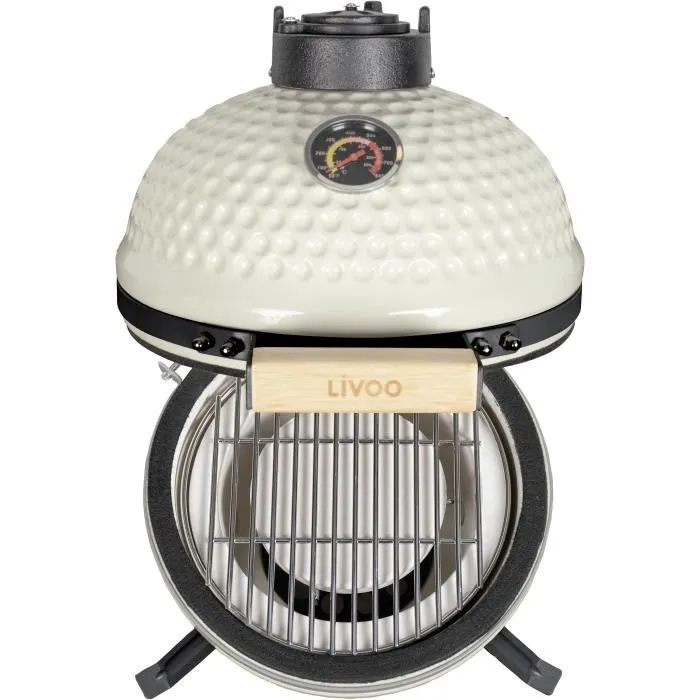 Livoo Barbacoa ahumadora Kamado DOC330 Beige y Negro