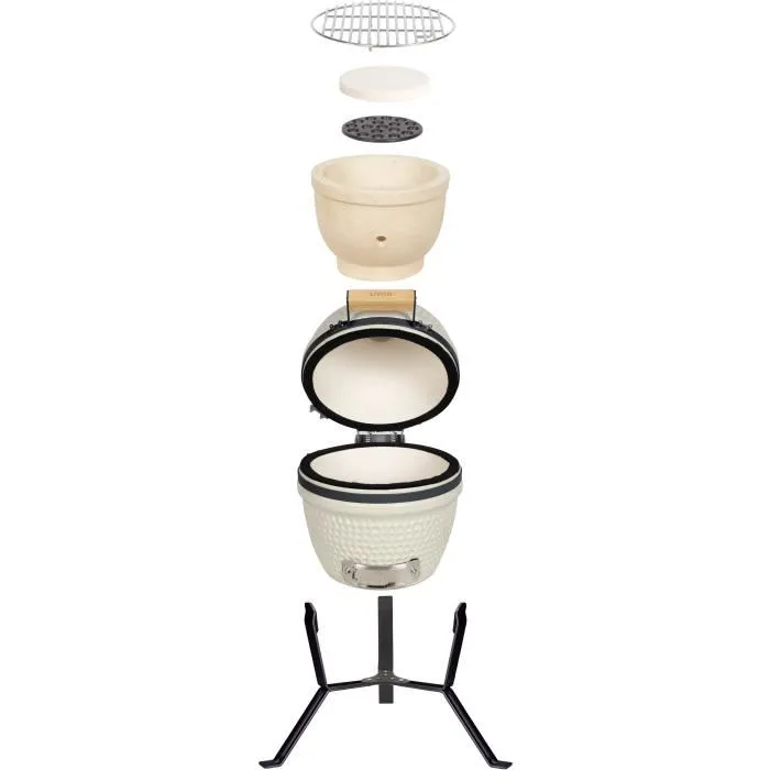 Livoo Barbacoa ahumadora Kamado DOC330 Beige y Negro