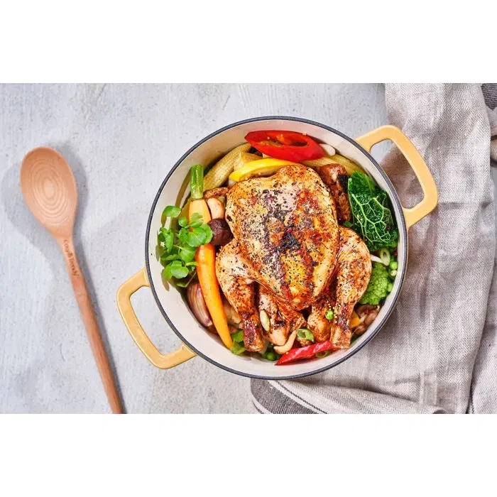 Cosy & Trendy Cacerola con tapa Hierro fundido esmaltado Ø24 cm 4,6 L Apta inducción Ámbar