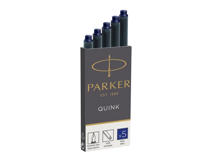 Parker Quink C.5 Recambios Tinta Azul Permanente Pack de 5 Parker Quink C.5 Recambios Tinta Azul Permanente Pack de 5