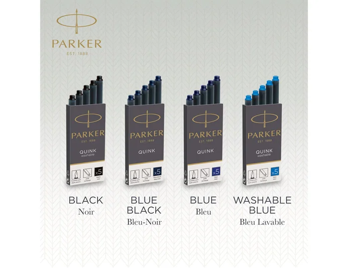 Parker Quink C.5 Recambios Tinta Azul Permanente Pack de 5 Parker Quink C.5 Recambios Tinta Azul Permanente Pack de 5