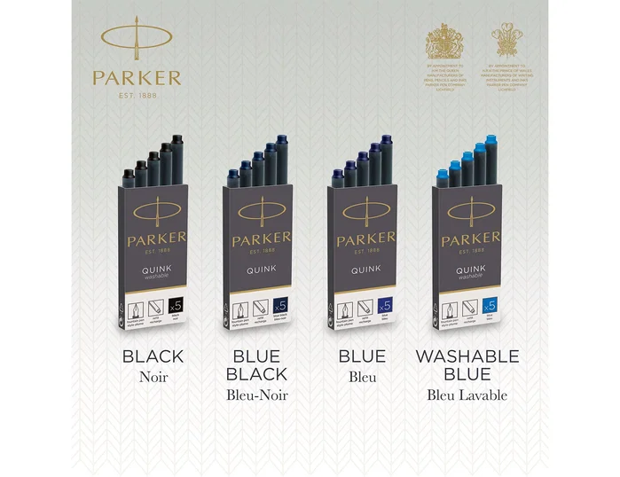 Parker Quink C.5 Recambios Tinta Azul Permanente Pack de 5 Parker Quink C.5 Recambios Tinta Azul Permanente Pack de 5