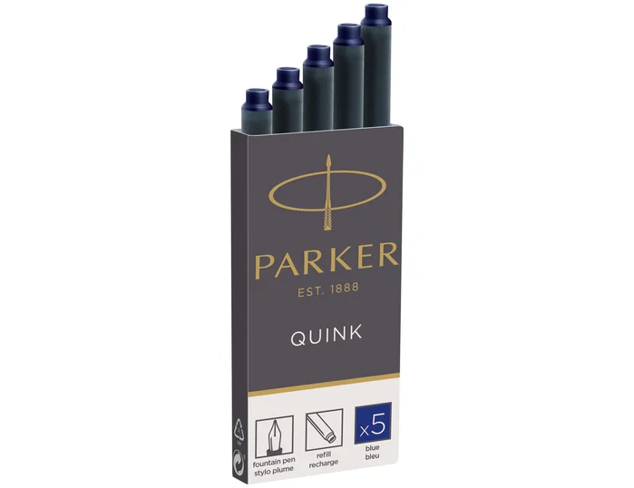 Parker Quink C.5 Recambios Tinta Azul Permanente Pack de 5 Parker Quink C.5 Recambios Tinta Azul Permanente Pack de 5