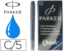 Parker Quink Ink Cartridge Pack 5 Ud Recambio Para Pluma Azul