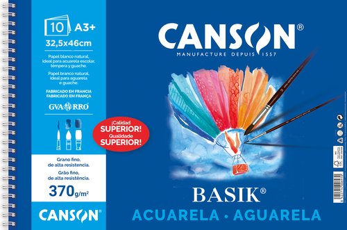 Canson Bloc Basik A3+ de 370g para Acuarela y Témpera